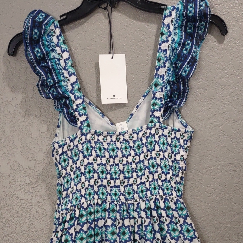 LUCKY BRAND Floral Blue and White Sleeveless Dress - Picture 15 of 17